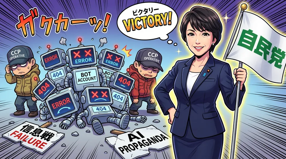 中国400アカウントの反高市工作が完全敗北